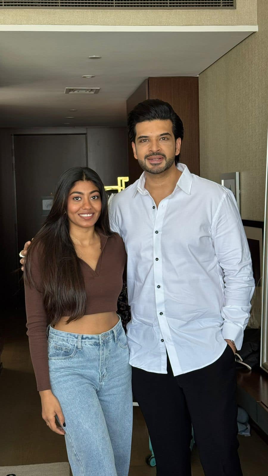 Sheetal Mukhida with a celebrity client after a makeup and hair session